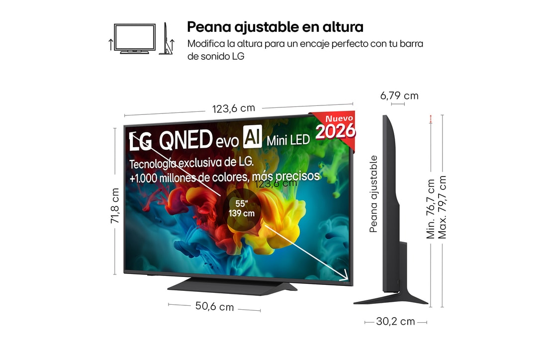 Thumbnail 3 de LG 55QNED82B6B: Smart TV QNED evo MiniLED AI 55" 4K (2026) para cine en casa con inteligencia artificial