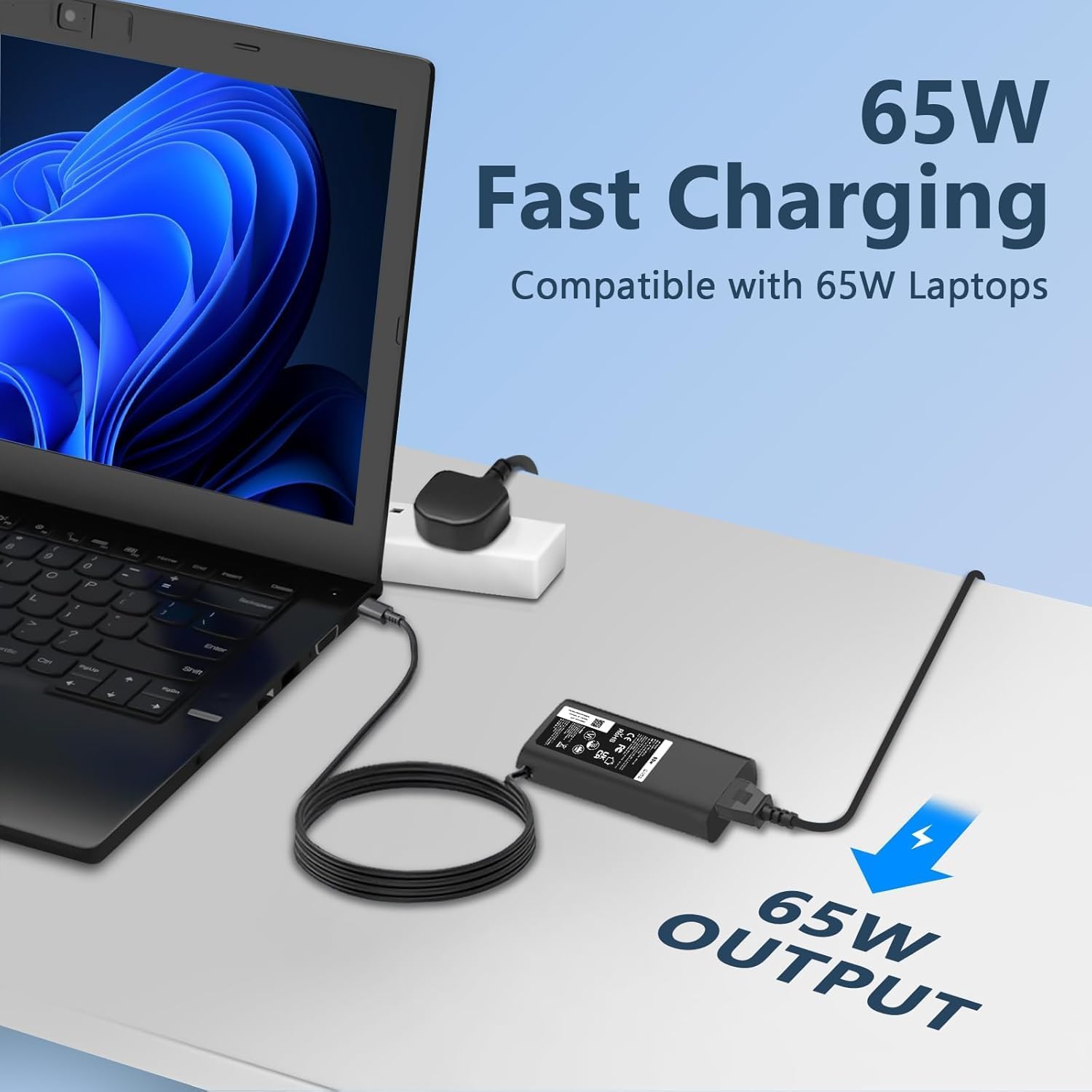 Thumbnail 4 de New 65W USB-C Power Adapter for Dell Latitude, XPS and Chromebook 3100/2-in-1 devices