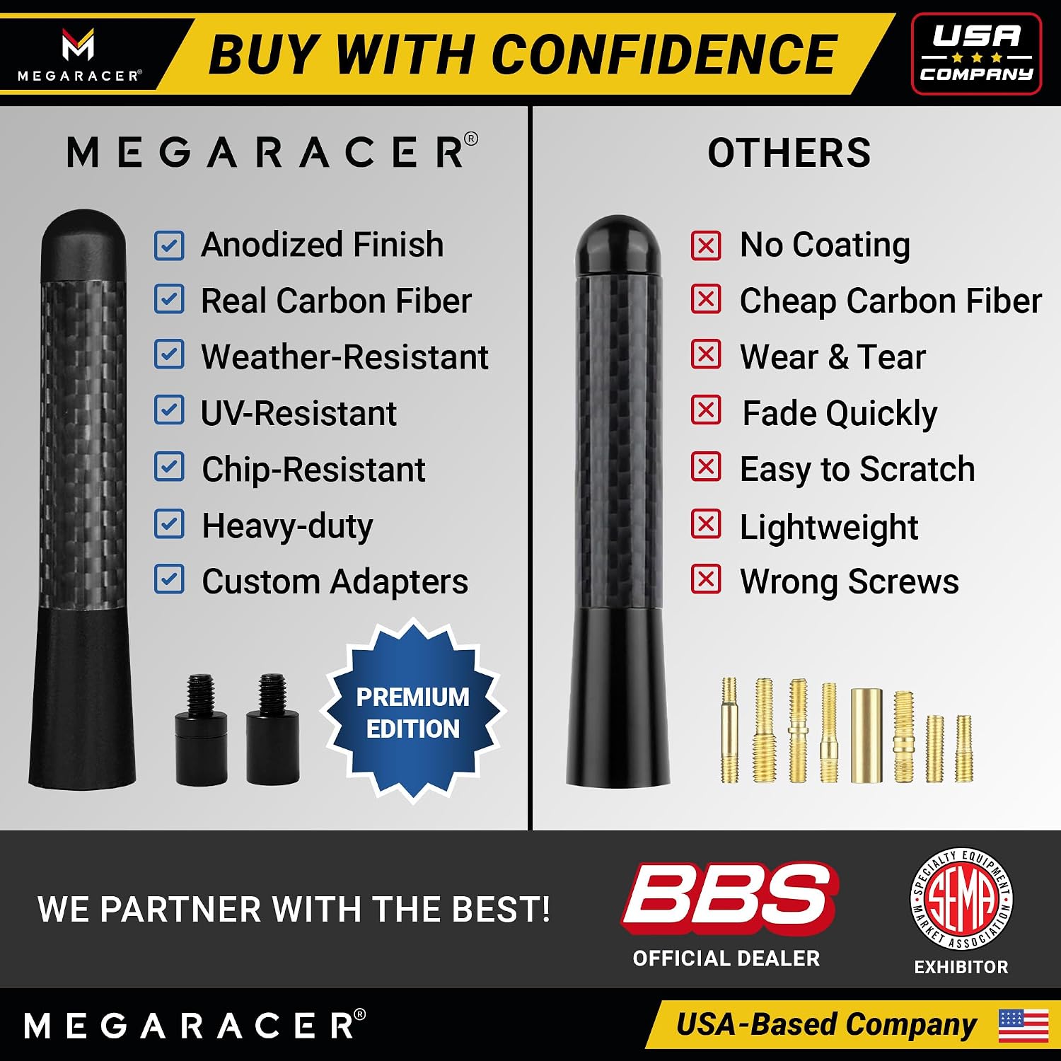Detalle de Mega Racer Short Truck Antenna, 3-Inch