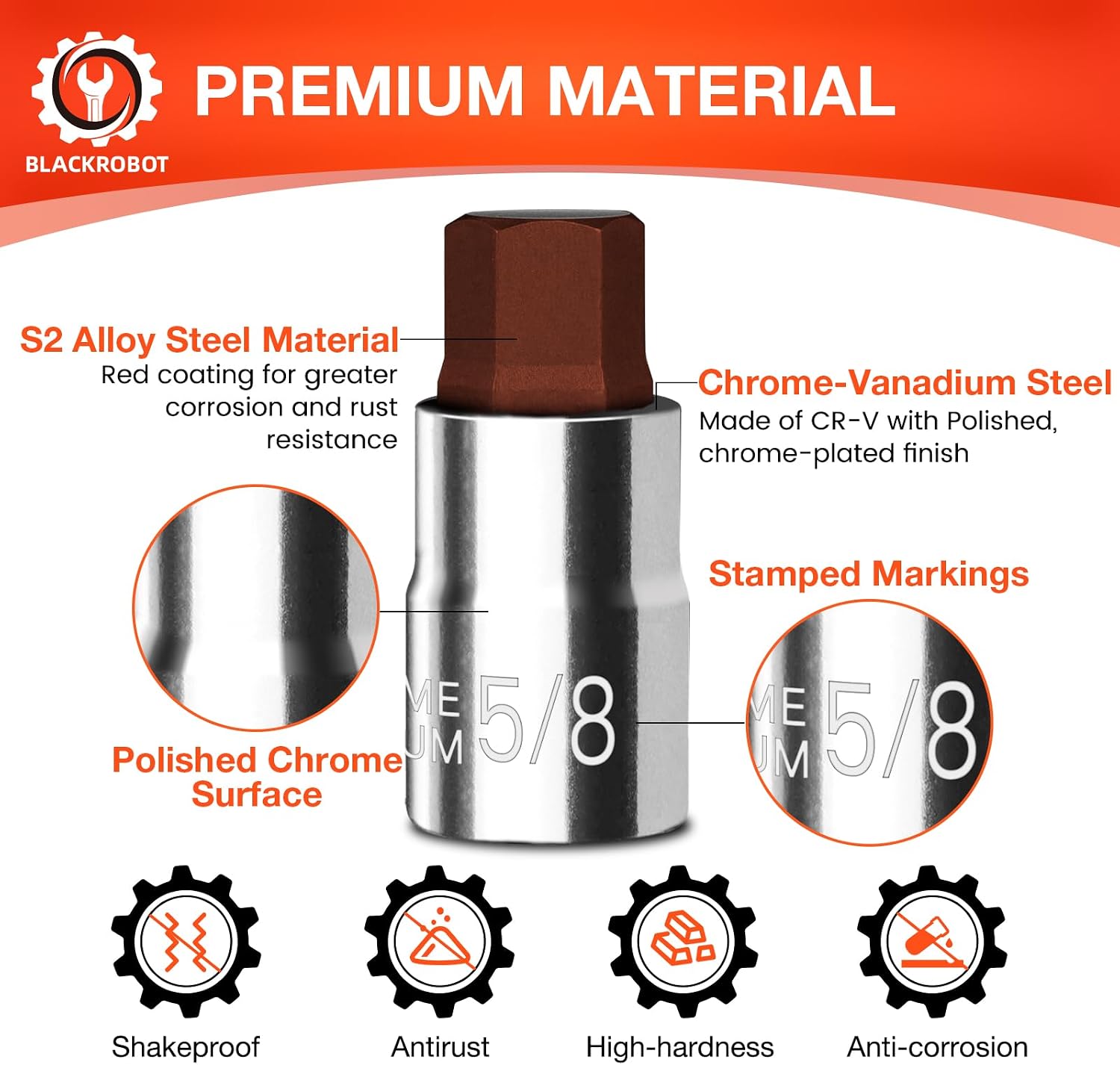 Thumbnail 2 de BLACKROBOT hex bit socket, 5/8 inch