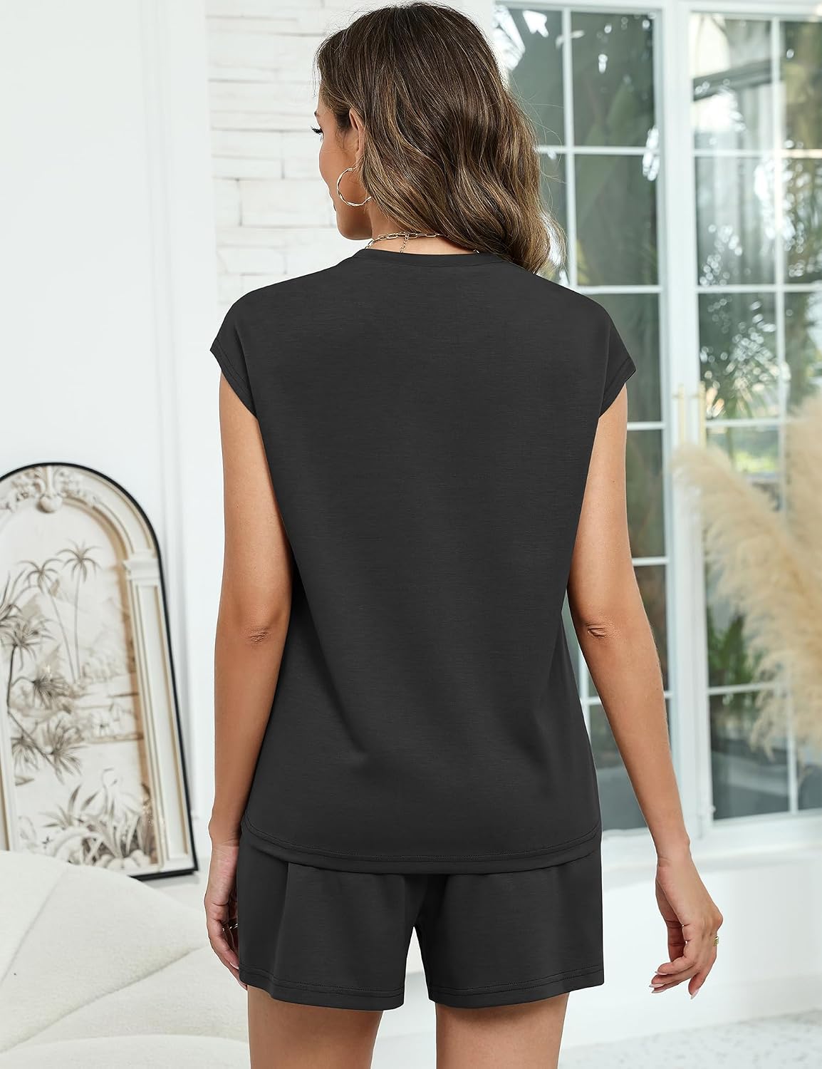 Thumbnail 5 de Rapbin Zweiteiler Trainingsanzug Damen – Sommer-Outfit & Loungewear Set mit Shorts, Kurzarm-T-Shirt & Brusttasche