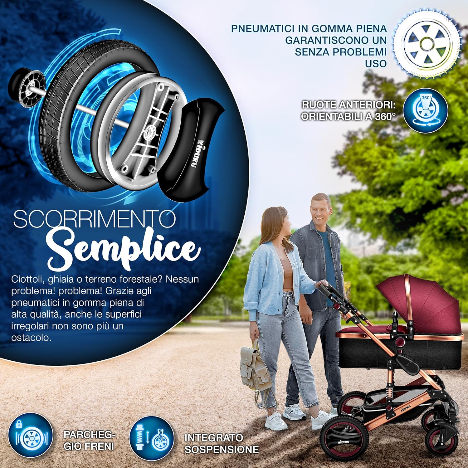 Thumbnail 2 de KIDUKU 3 in 1 Passeggino Completo Trio: versatilità, sicurezza e comfort per bambini dalla nascita a 22 kg