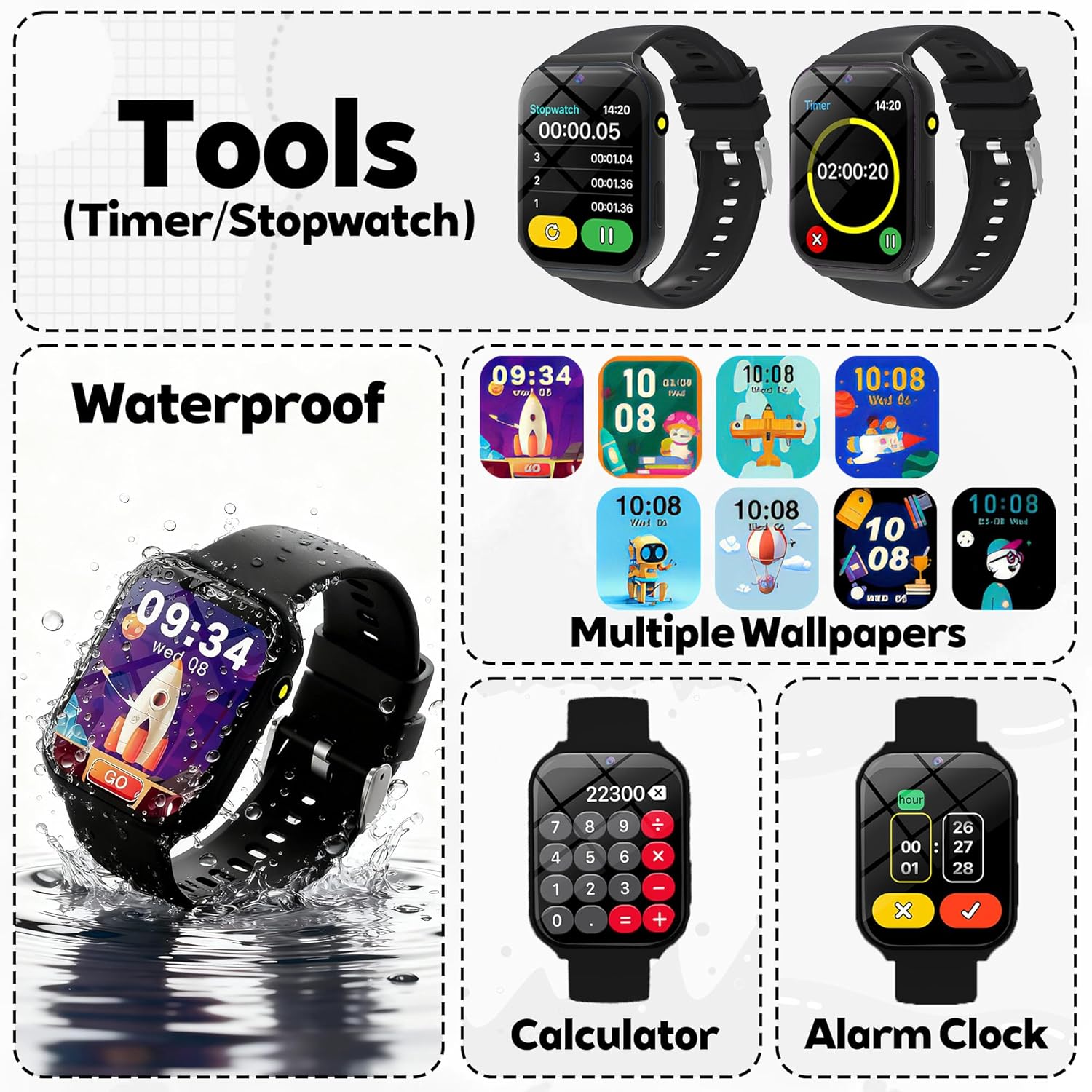 Thumbnail 6 de Kids Smart Watch for Girls Boys: A Practical First Tech Companion for Active Kids