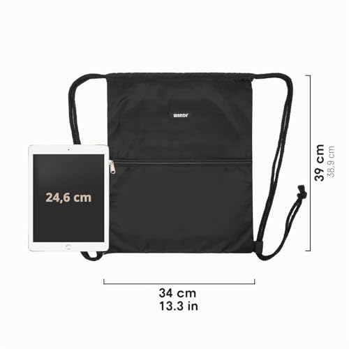 Detalle de WANDF Mochila con Cordón A-Negro: Ligereza, Durabilidad y Versatilidad para Gimnasio y Aventura