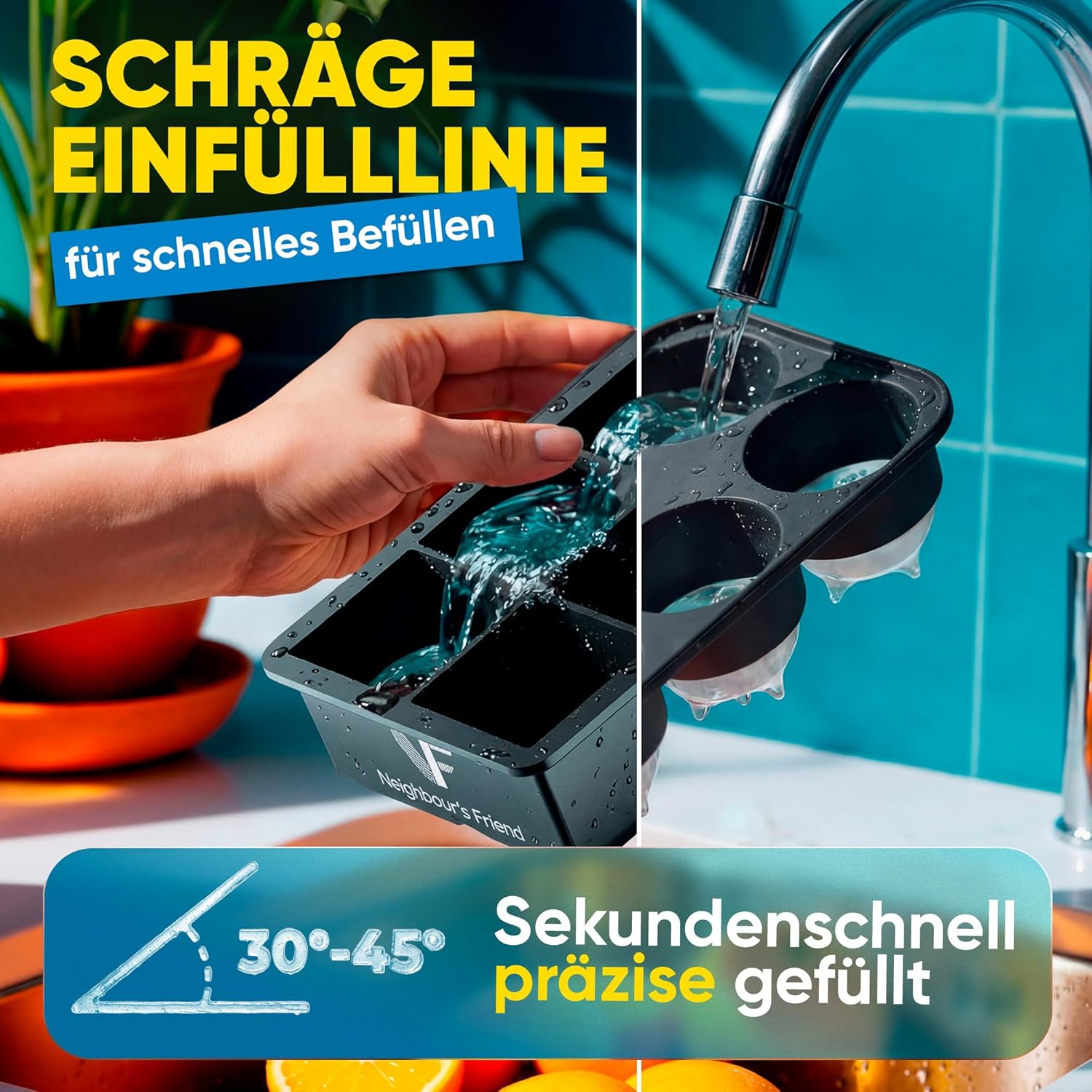 Thumbnail 2 de Neighbour’s Friend patentierte Eiskugelform Platinum mit XXL Eiswürfelform – XXL-Eiswürfel & Eiskugeln, spülmaschinengeeignet