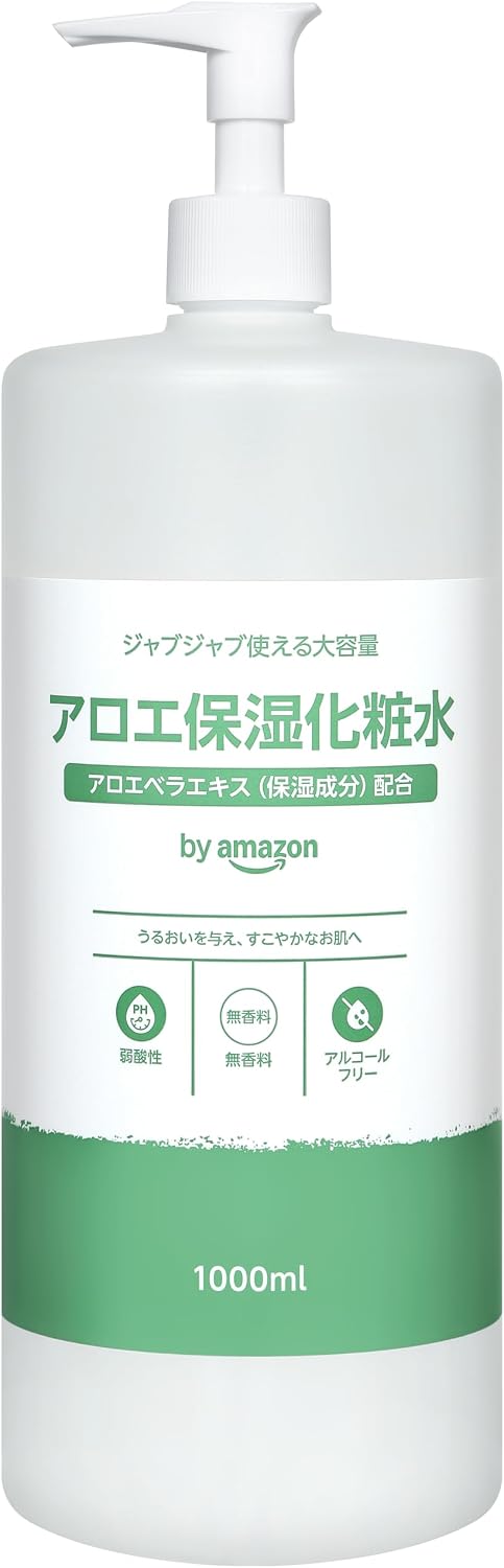 Detalle de by Amazon アロエ保湿化粧水 1000ml 日本製・大容量・無香料・アルコールフリー
