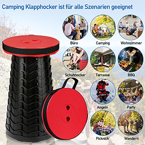 Thumbnail 7 de Fiqops 2X Tragbarer Klapphocker – verstellbar, 180 kg Tragfähigkeit, kompakt & leicht