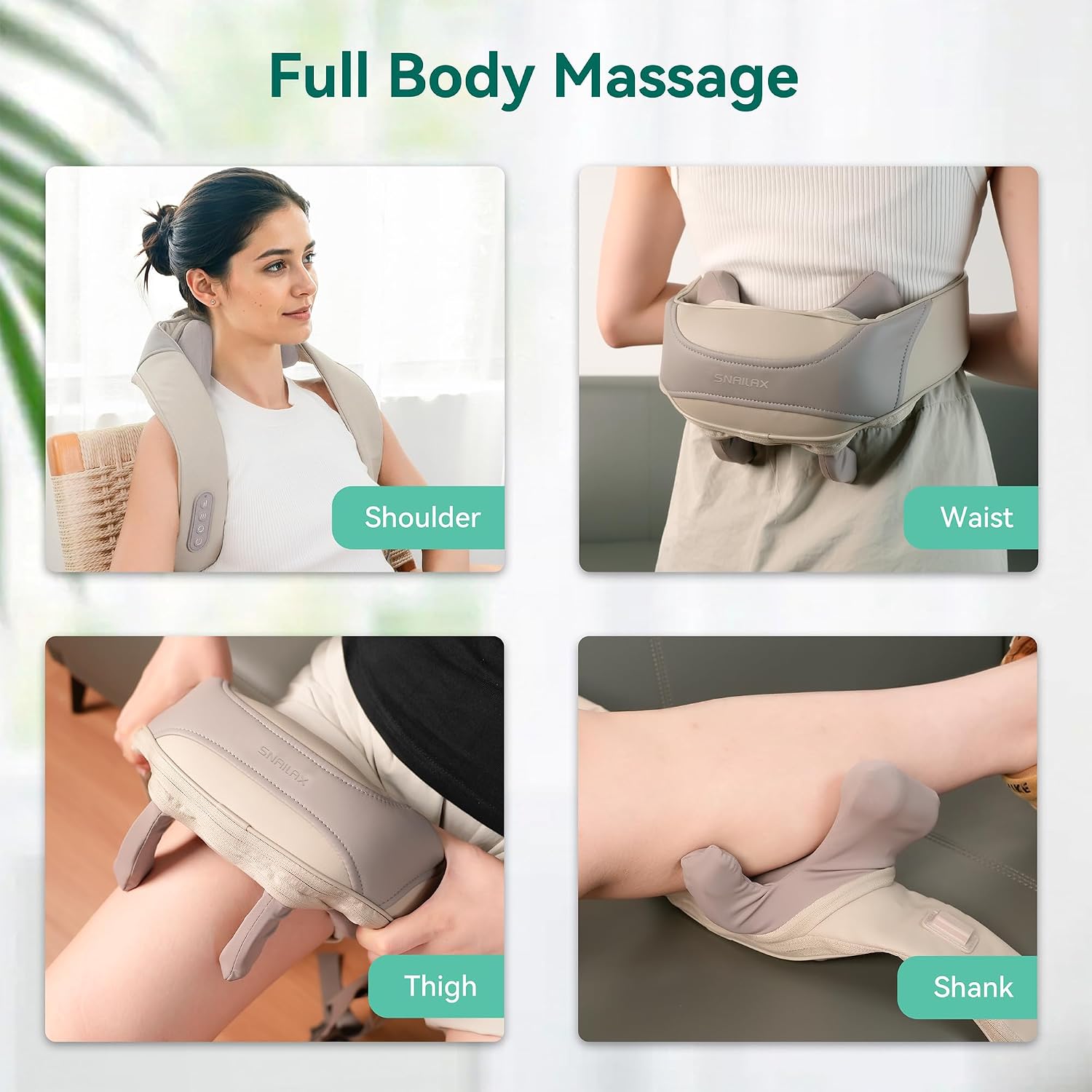 Thumbnail 5 de Snailax 4D Wireless Massaggiatore cervicale con Calore – massaggio shiatsu per collo, spalle e schiena