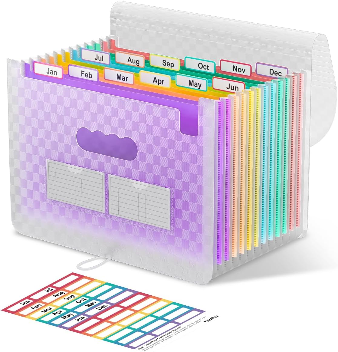 Detalle de ThinkTex Accordian Aktenordner mit 12 Fächern (erweiterbar) für A4 – orange