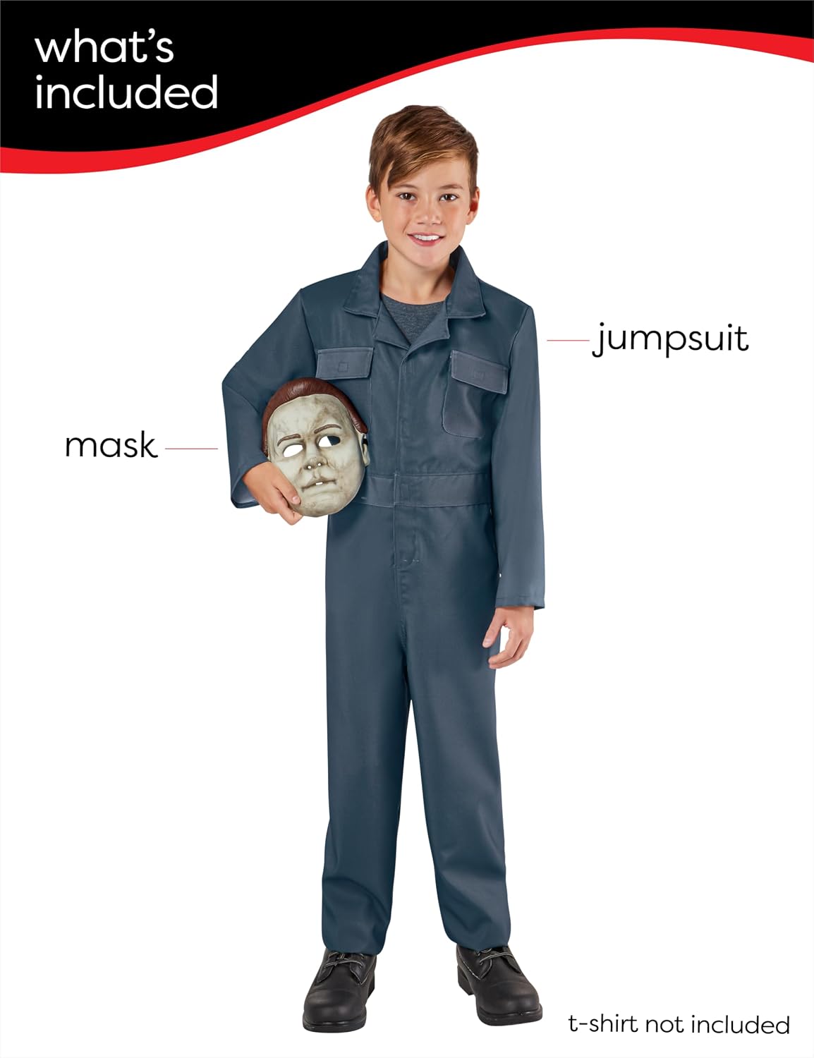 Detalle de Rubies 1001022 Halloween II Michael Myers Kids Costume, Jumpsuit and Half-Mask