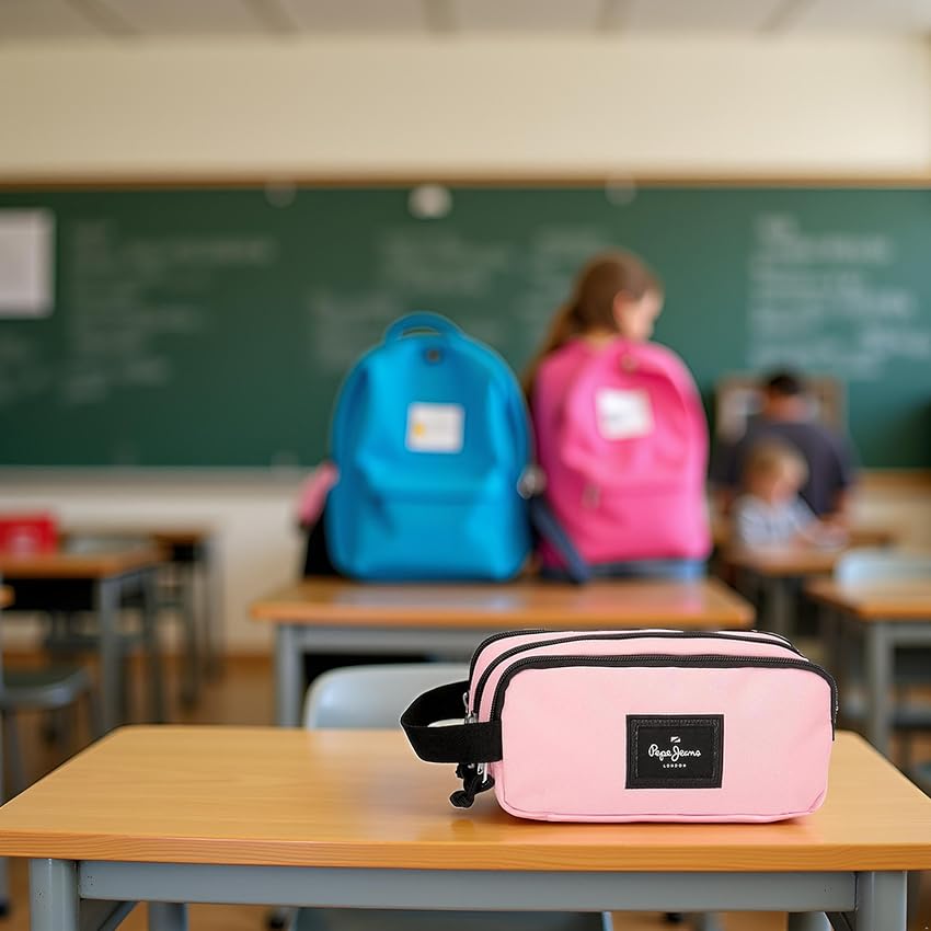 Thumbnail 1 de Pepe Jeans Aris Estuche triple amarillo 22×10×9 cm 🎒