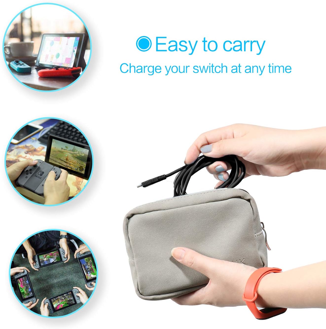 Thumbnail 6 de ECHZOVE Nintendo Switch charging cable 4.92ft