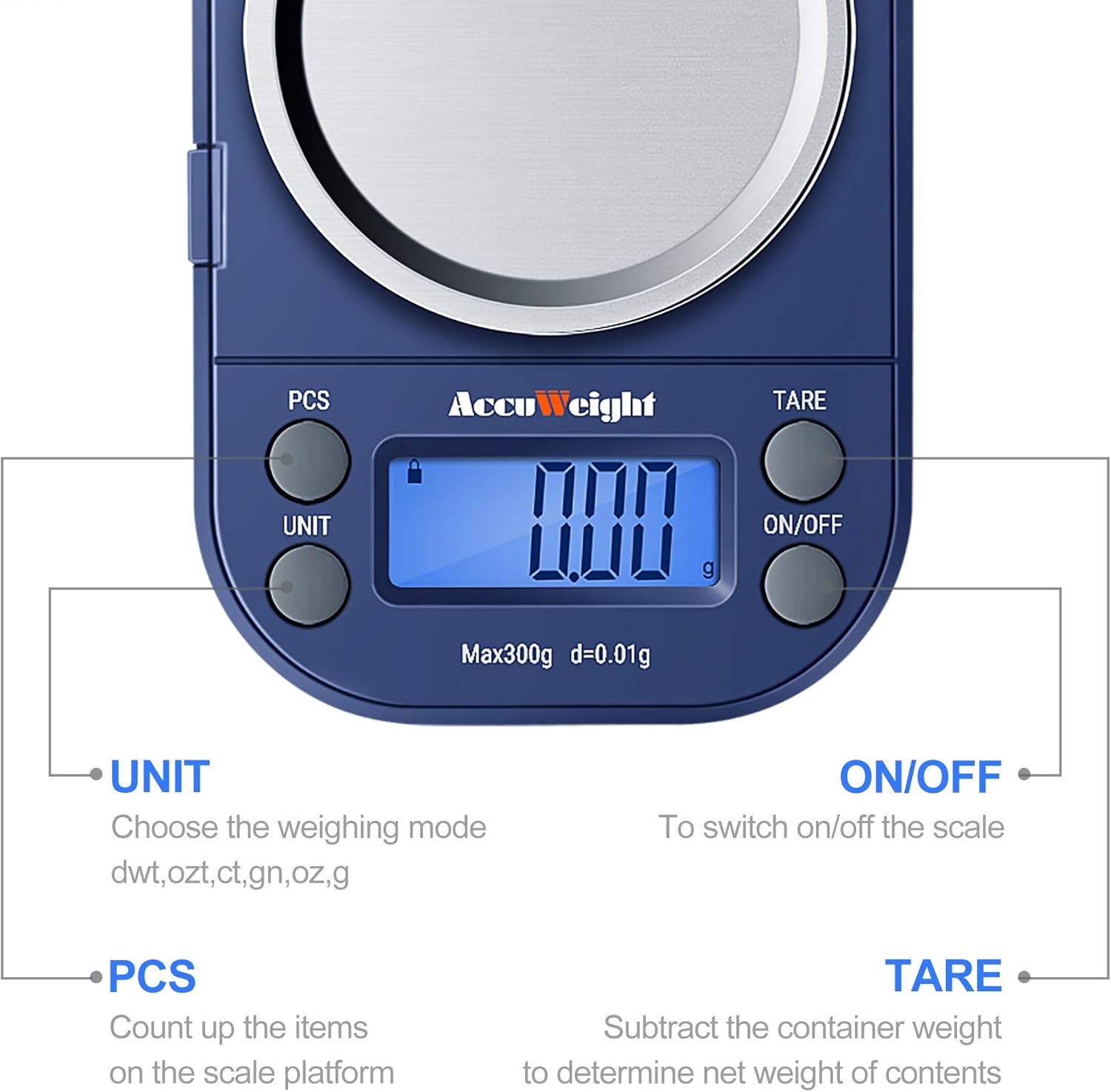 Thumbnail 3 de ACCUWEIGHT Blue 300g precision scale 0.01g
