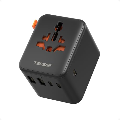 Detalle de TESSAN Universal Travel Adapter: 6-in-1 with 2 USB A and 3 USB C (Worldwide)