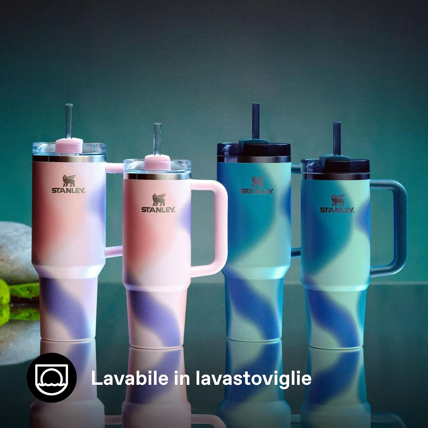 Thumbnail 6 de STANLEY 1913 Quencher H2.0 FlowState borraccia con cannuccia 0,89L Coastal Teal Motion