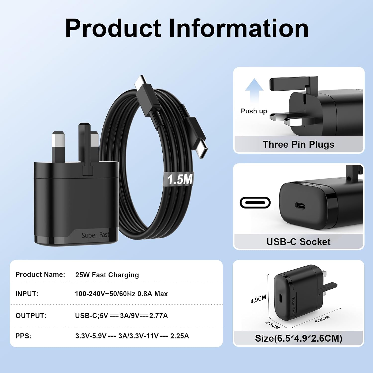 Thumbnail 4 de Samsung Galaxy S25 25W USB‑C fast charger cable
