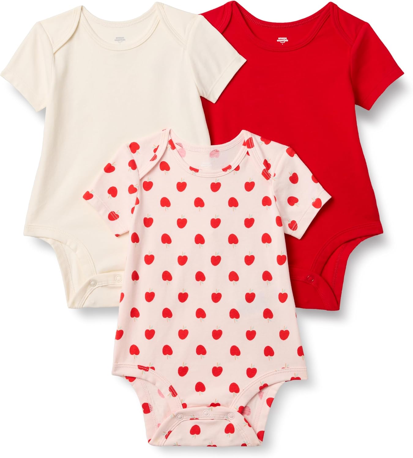 Amazon Essentials x Sofia Grainge Unisex Baby Kurzarm-Bodysuit (3er-Pack) mit Rundhalsausschnitt