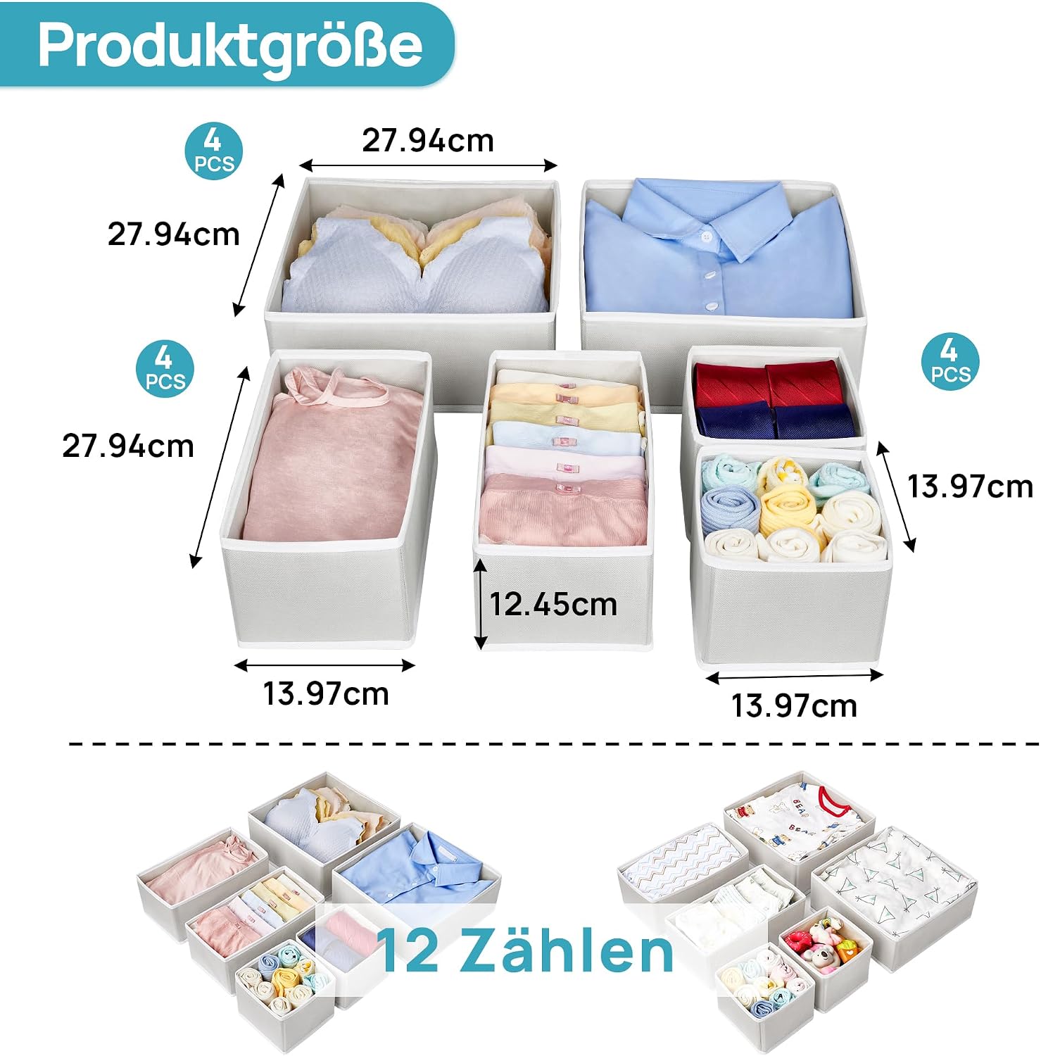 Detalle 2 de Vtopmart Kleiderschrank Organizer 12er Set