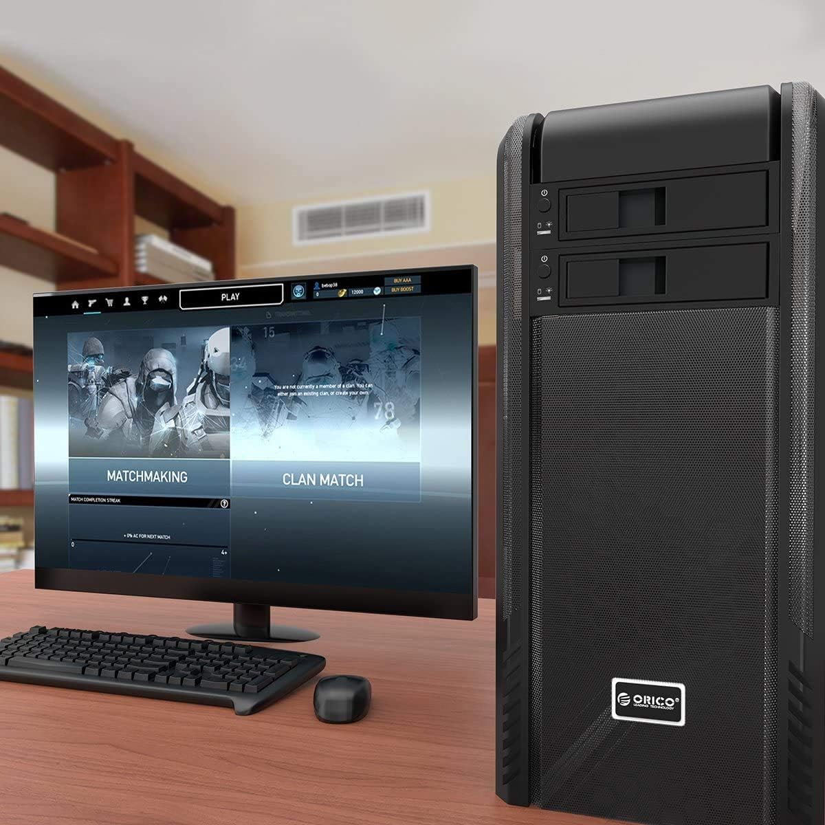 Thumbnail 6 de ORICO Wechselrahmen für SATA-Festplatten im 5,25-Zoll-Schacht – 3,5-Zoll HDD Gehäuserahmen, anti‑Vibrations-Kit, Abschließbar
