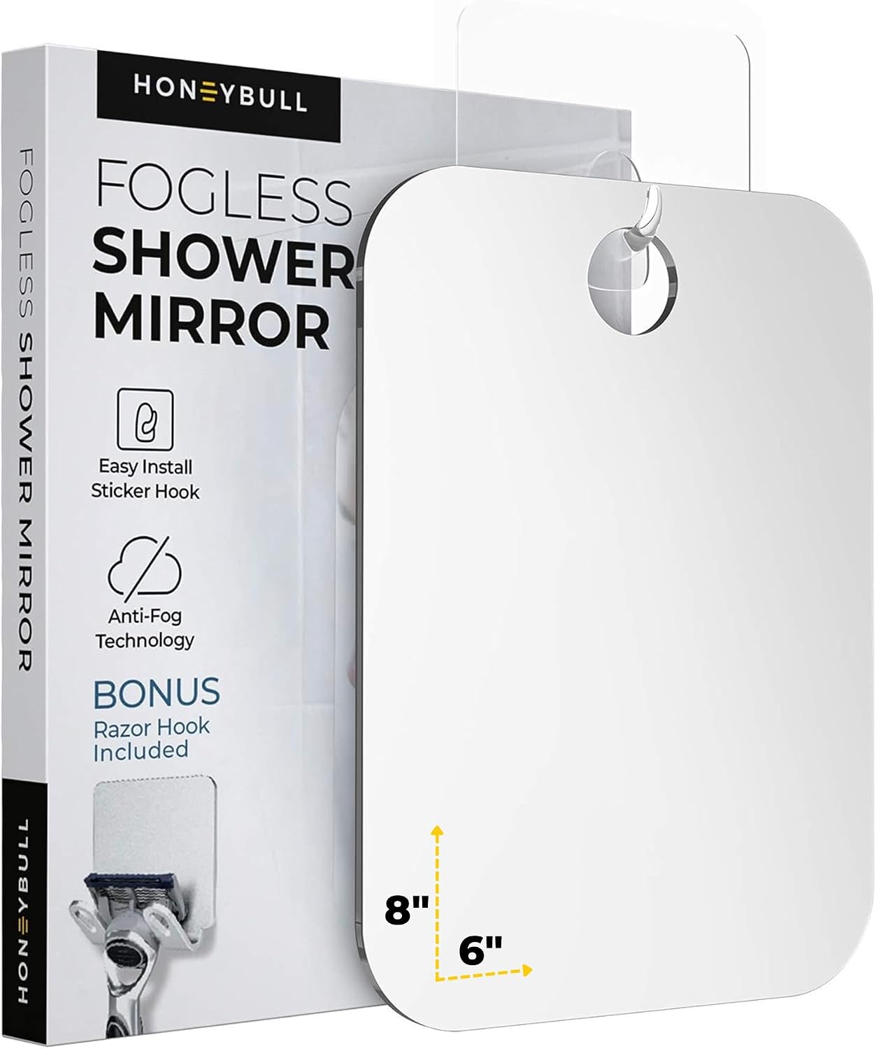 Detalle de HONEYBULL Fogless Shower Mirror 6x8in