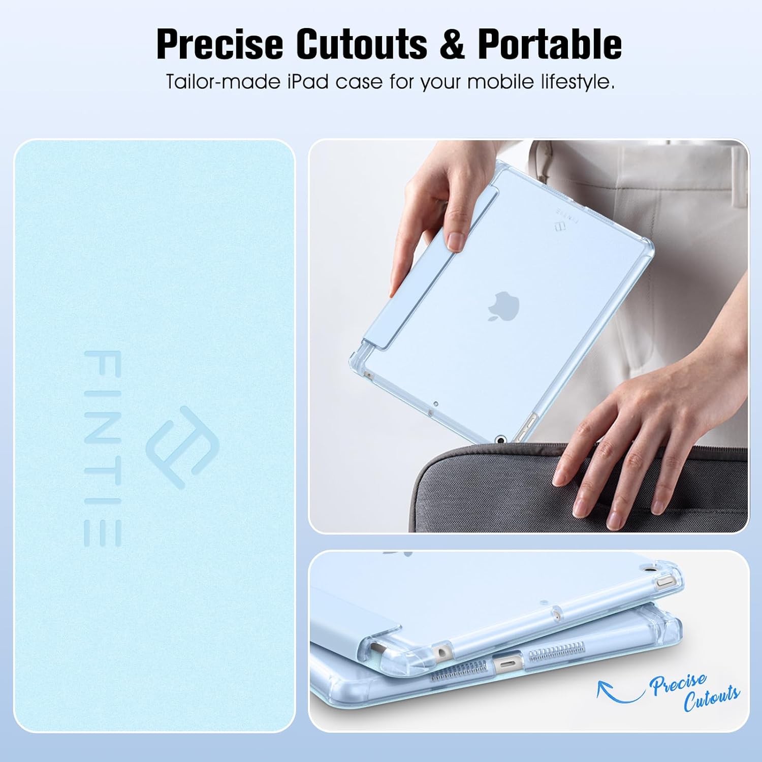 Thumbnail 6 de FINTIE Custodia per iPad 10.2 (7a/8a/9a Generazione) con supporto penna integrato, blu cielo