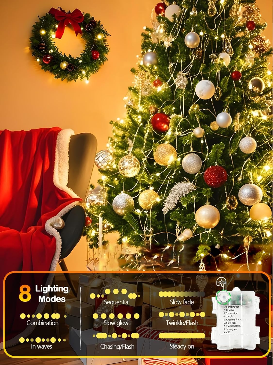 Thumbnail 6 de Albelt Sliver100 Battery Fairy Lights, 33-Foot Warm White, 100 LEDs, 4-Pack