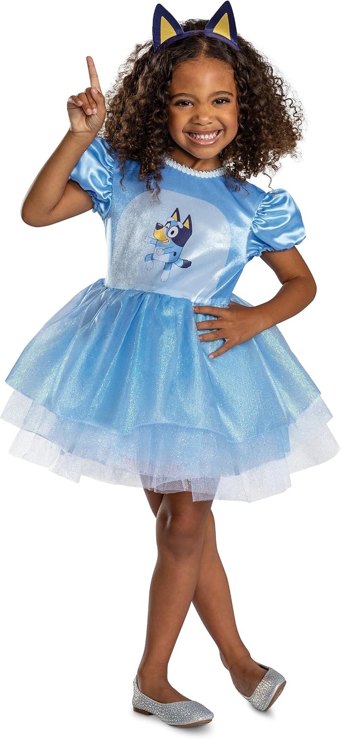Detalle de Disguise Bluey Classic Toddler Dress Costume with Glitter Tutu and Headband