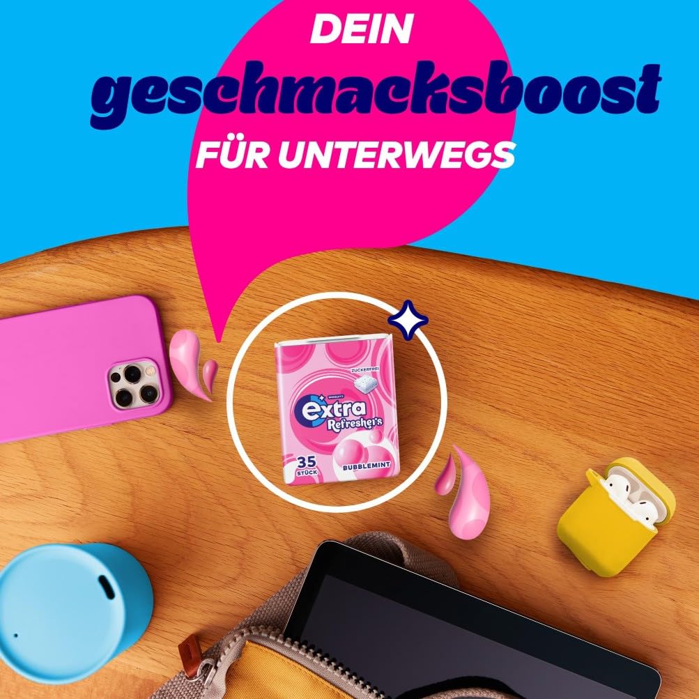 Thumbnail 4 de Extra Refreshers Kaugummi zuckerfrei Bubblemint Großpackung – 210 Dragees (6 x 35) Xylitol
