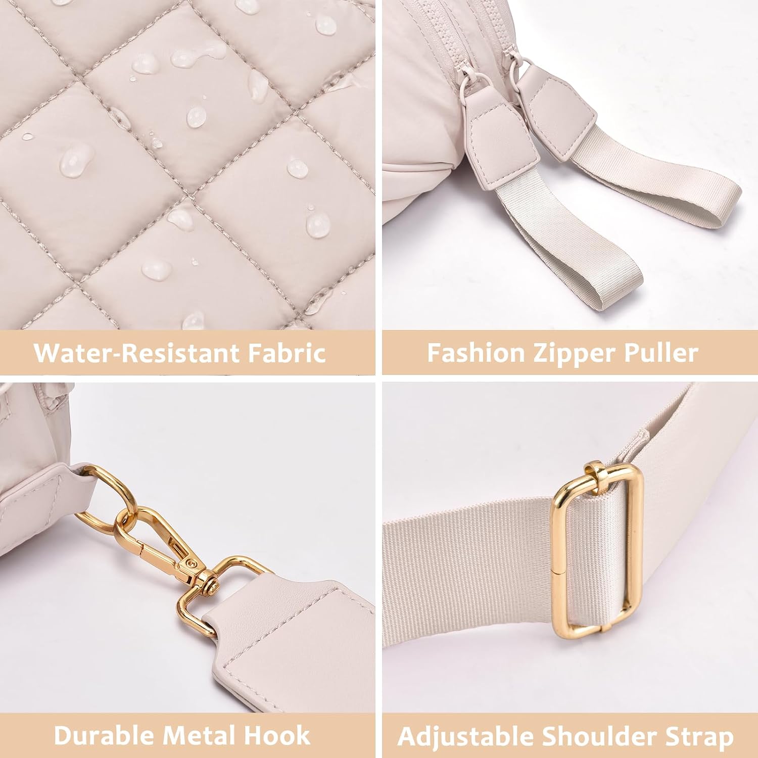 Detalle de oscaurt Puffer Crossbody Bag: Spacious, Expandable Bum Bag for Women