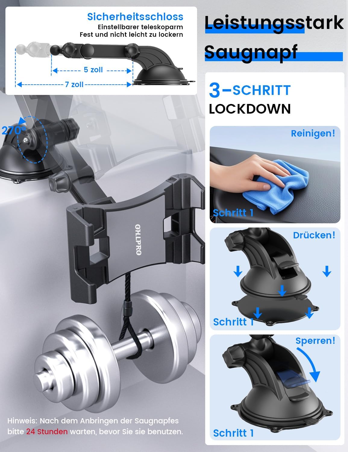 Thumbnail 5 de OHLPRO Tablet Halterung Auto 360°