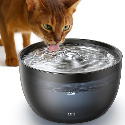 Detalle de FEELNEEDY Fuente para Gatos 3L: Bebedero silencioso en acero inoxidable con filtrado y LED