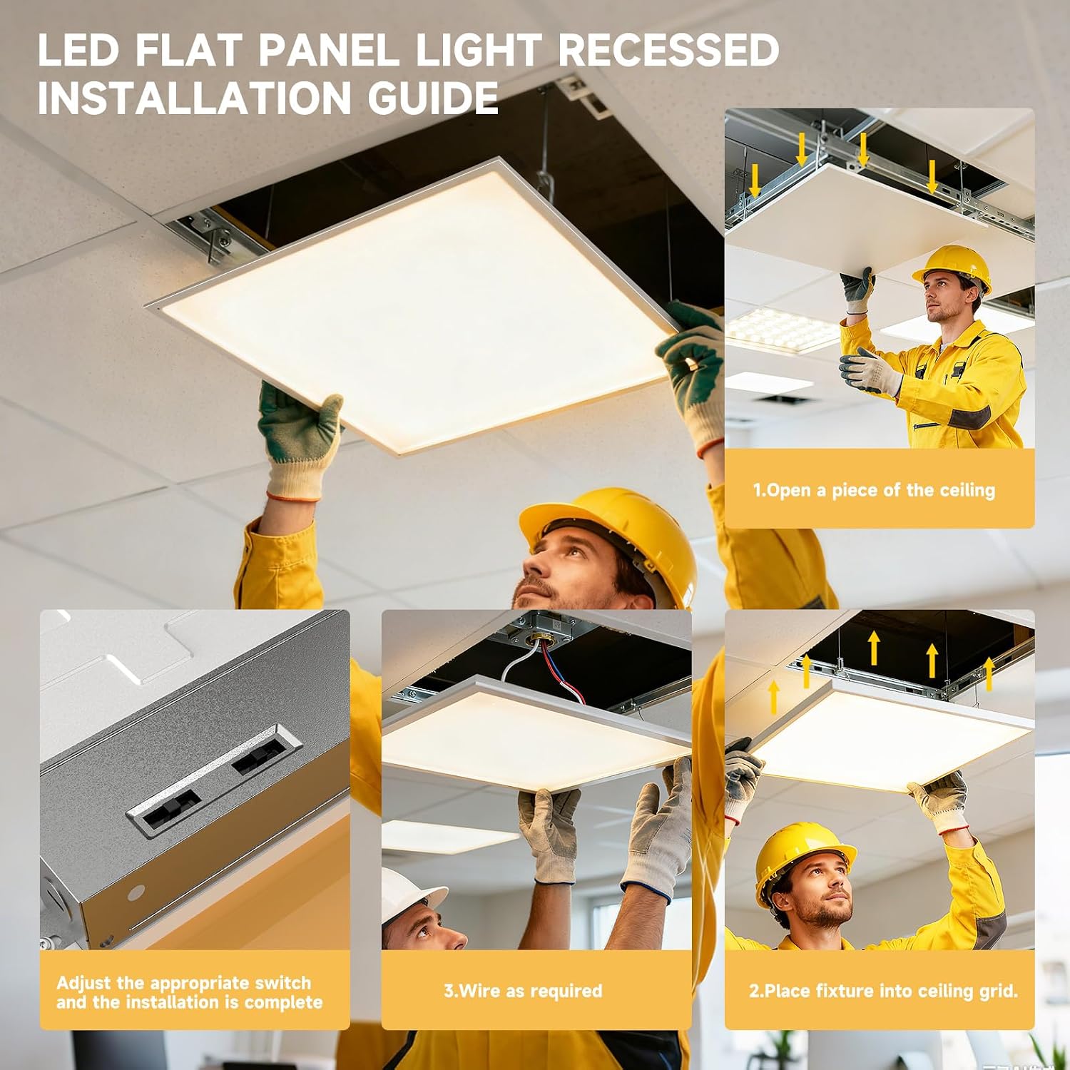 Thumbnail 4 de RUISUN H2501 2-Pack 2x2 LED Flat Panel Lights, 5-CCT, 0-10V Dimmable