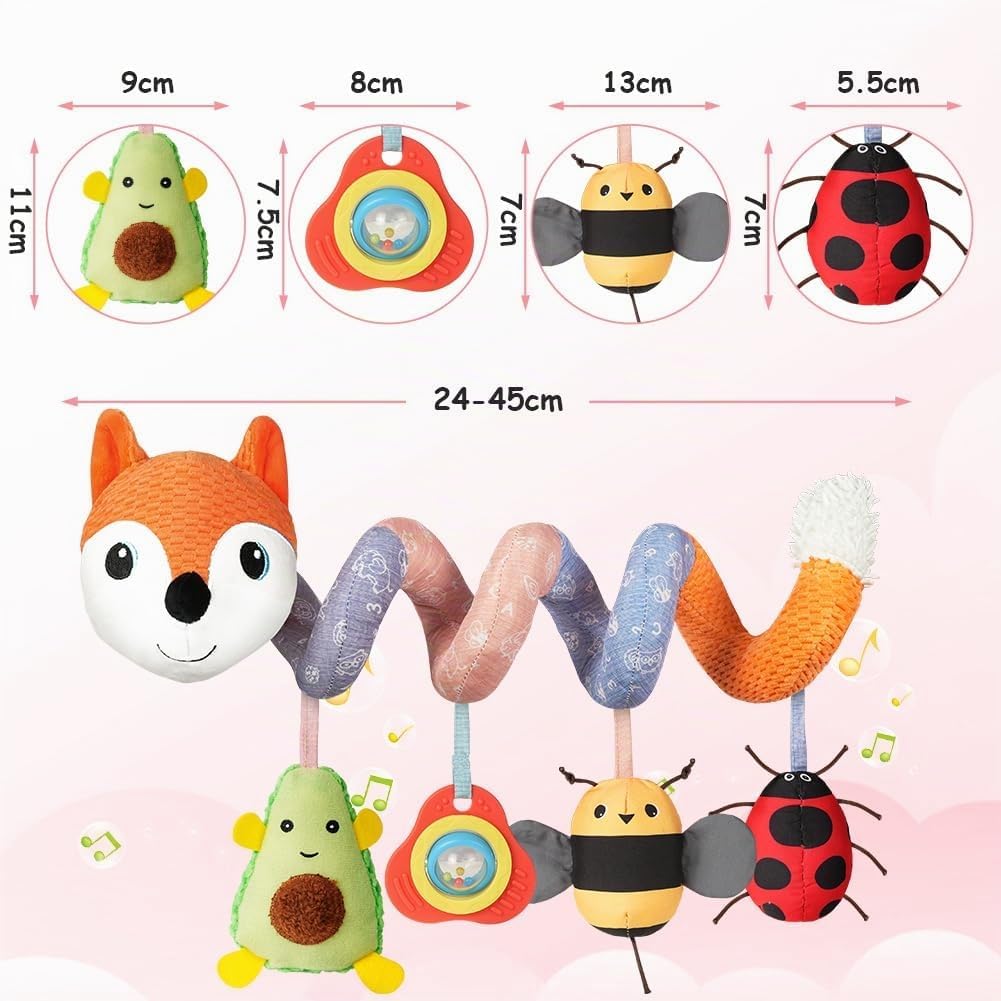 Thumbnail 1 de Vicloon Giocattolo a Spirale per Passeggino Neonato – Peluche a spirale, volpe arancione