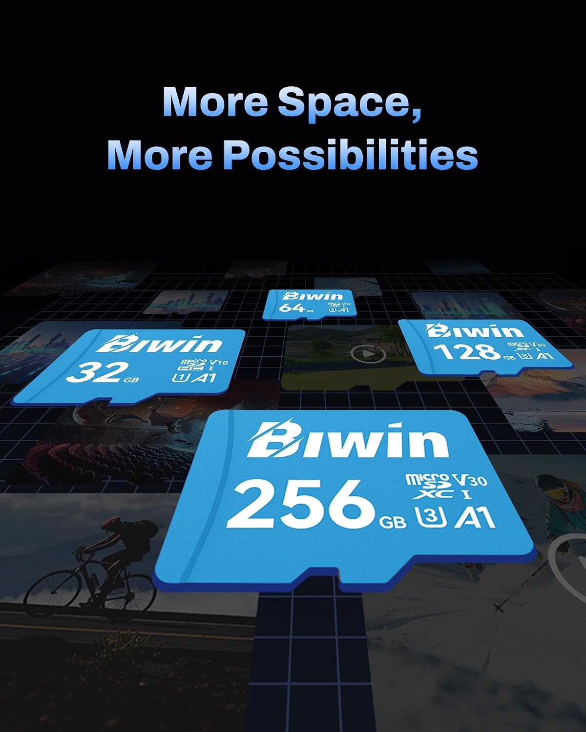 Detalle de Biwin MS100 32GB Micro SDXC Card – UHS-I, A1, V10, Up to 100 MB/s