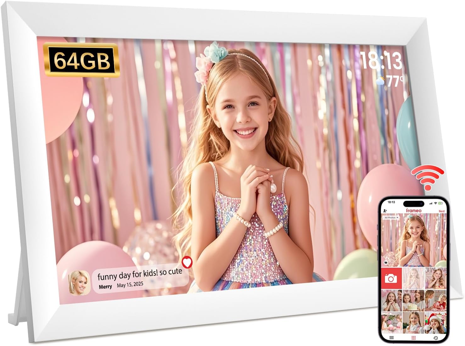 Detalle de Hesmor 64GB Frameo 10.1-Inch WiFi Digital Photo Frame