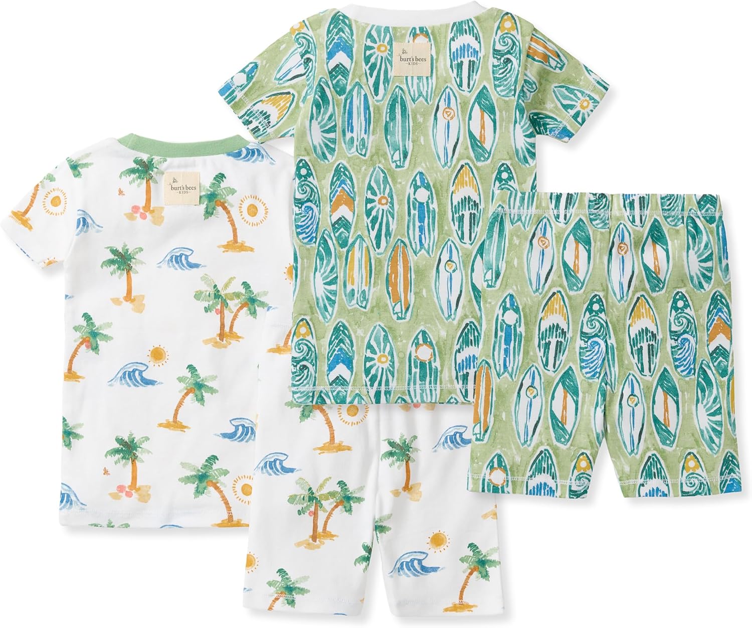 Detalle de Burt's Bees Baby Unisex Pajamas: 2-Piece Short Sleeve Tee & Shorts Set, 100% Organic Cotton
