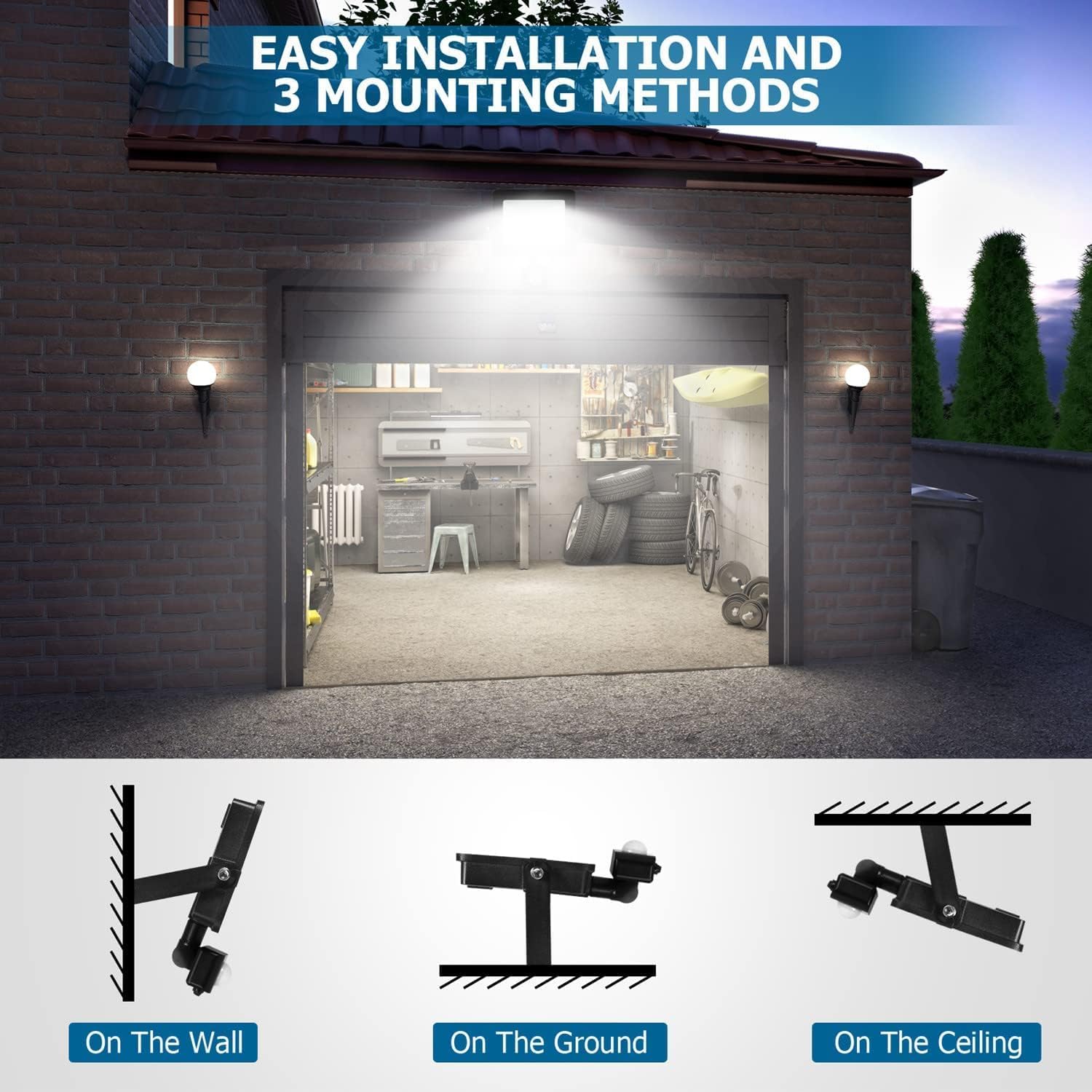 Detalle 2 de Aomeya 30W LED Outdoor Motion Sensor Security Light with PIR Sensor