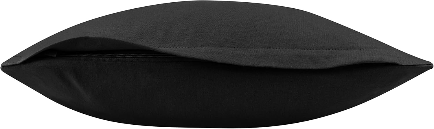 Thumbnail 6 de npluseins Lot de 2 Housse de Coussin pour traversin 40×40 cm en coton Jersey Noir certifié Oeko-Tex
