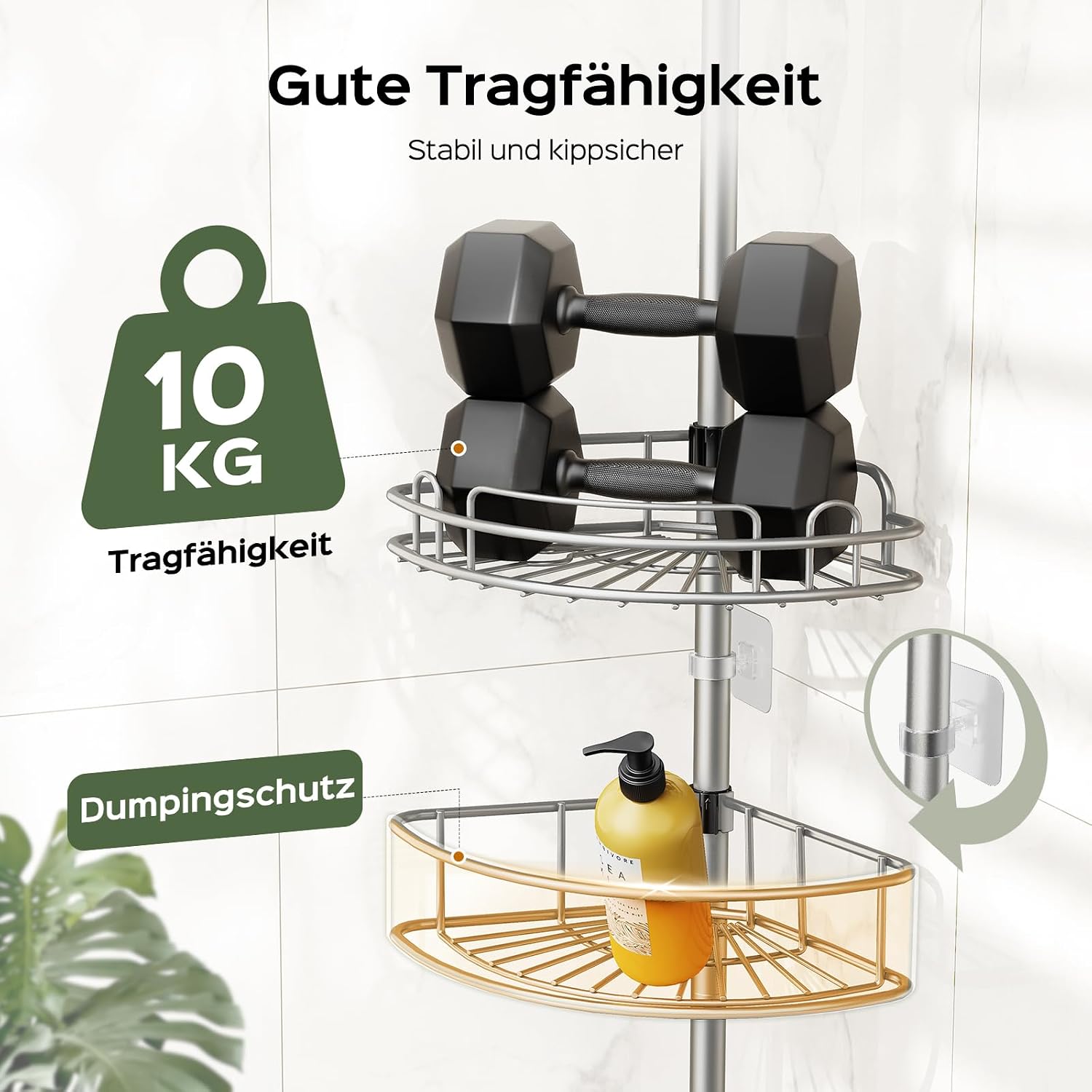 Detalle 2 de HAMITOR HAMITOR Duschablage Eck, 4-stufig