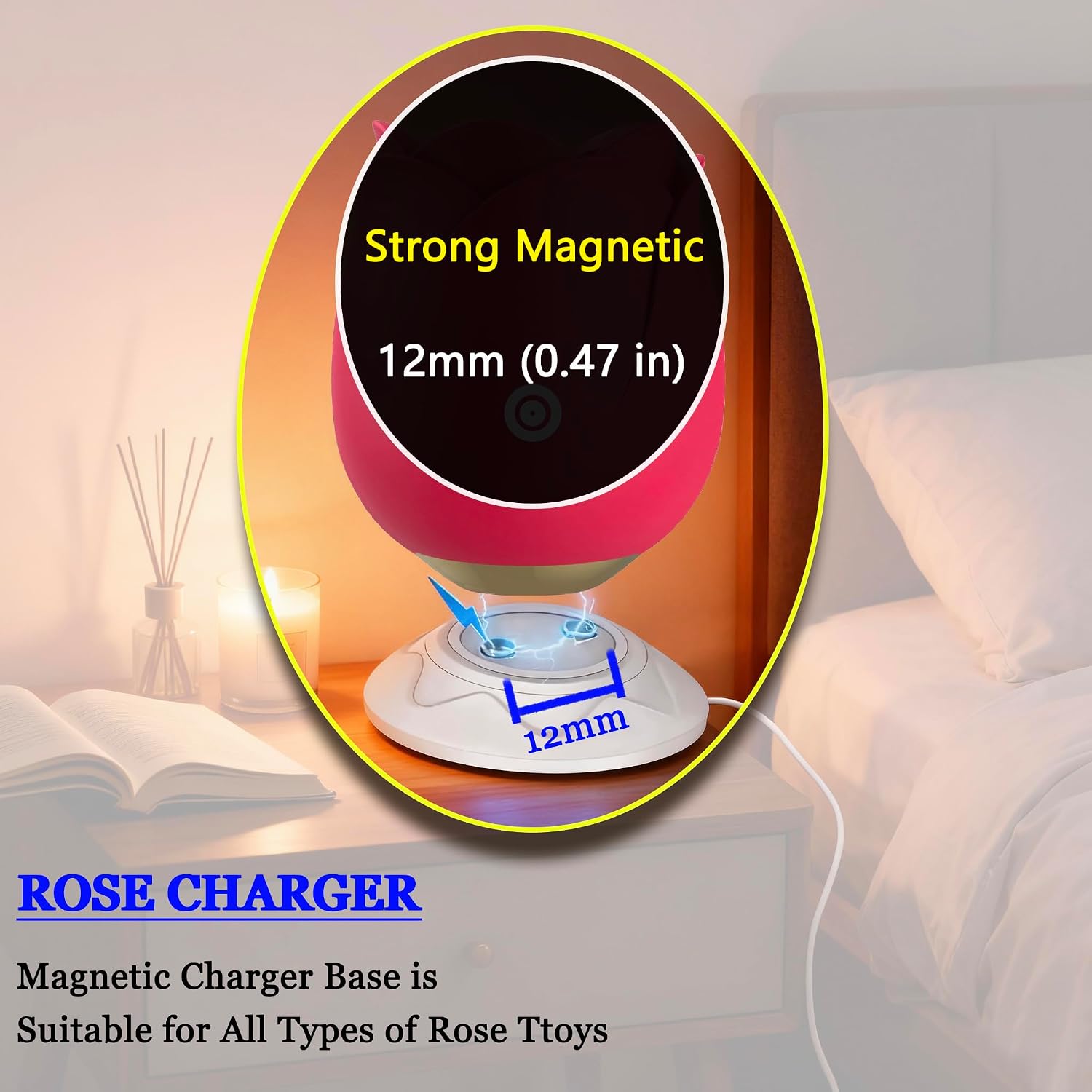 Thumbnail 4 de Rose Charger Replacement: 12mm Standing Magnetic Dock for 5V USB Charging