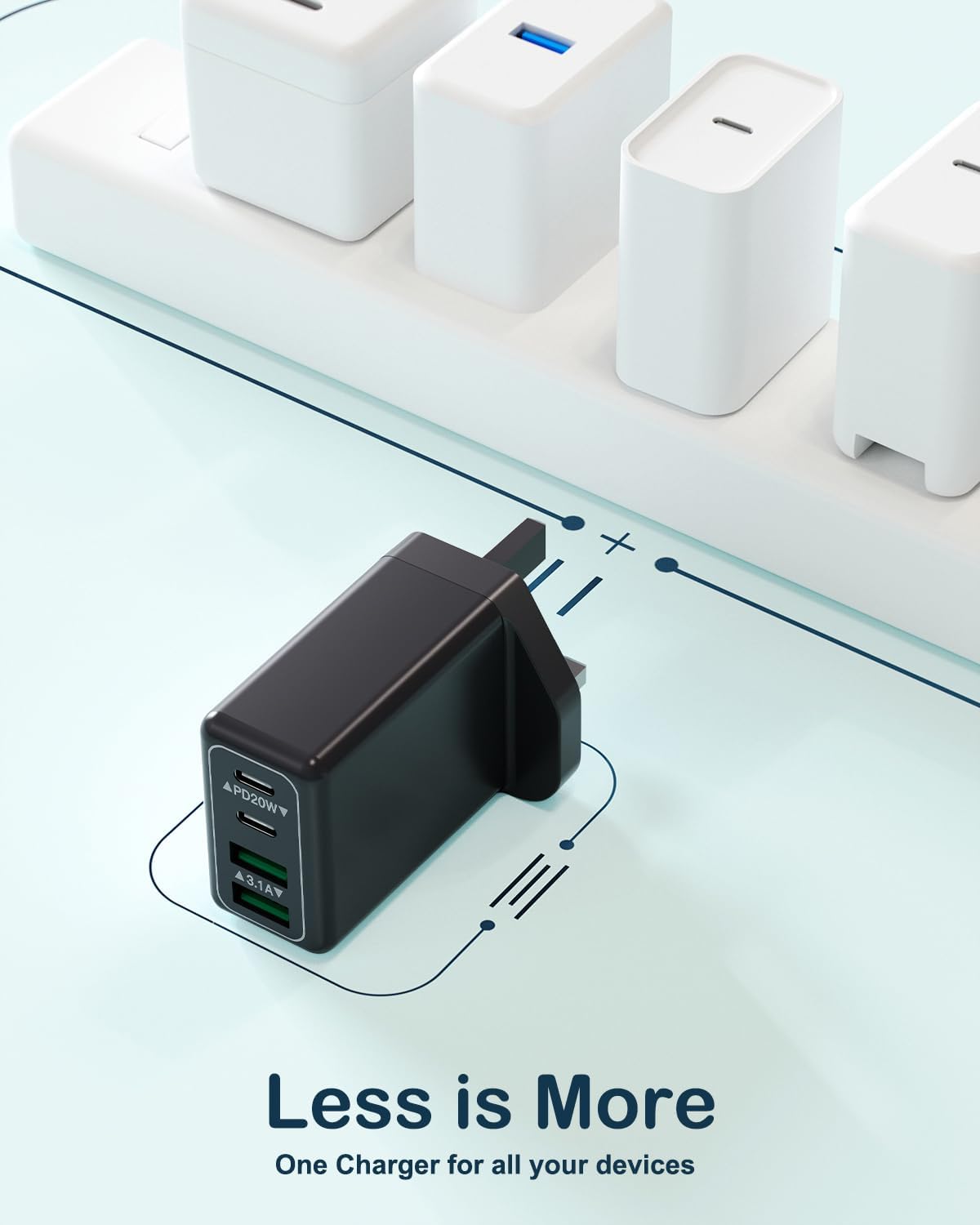 Thumbnail 3 de USBC UK 40W 4-Port USB Charger