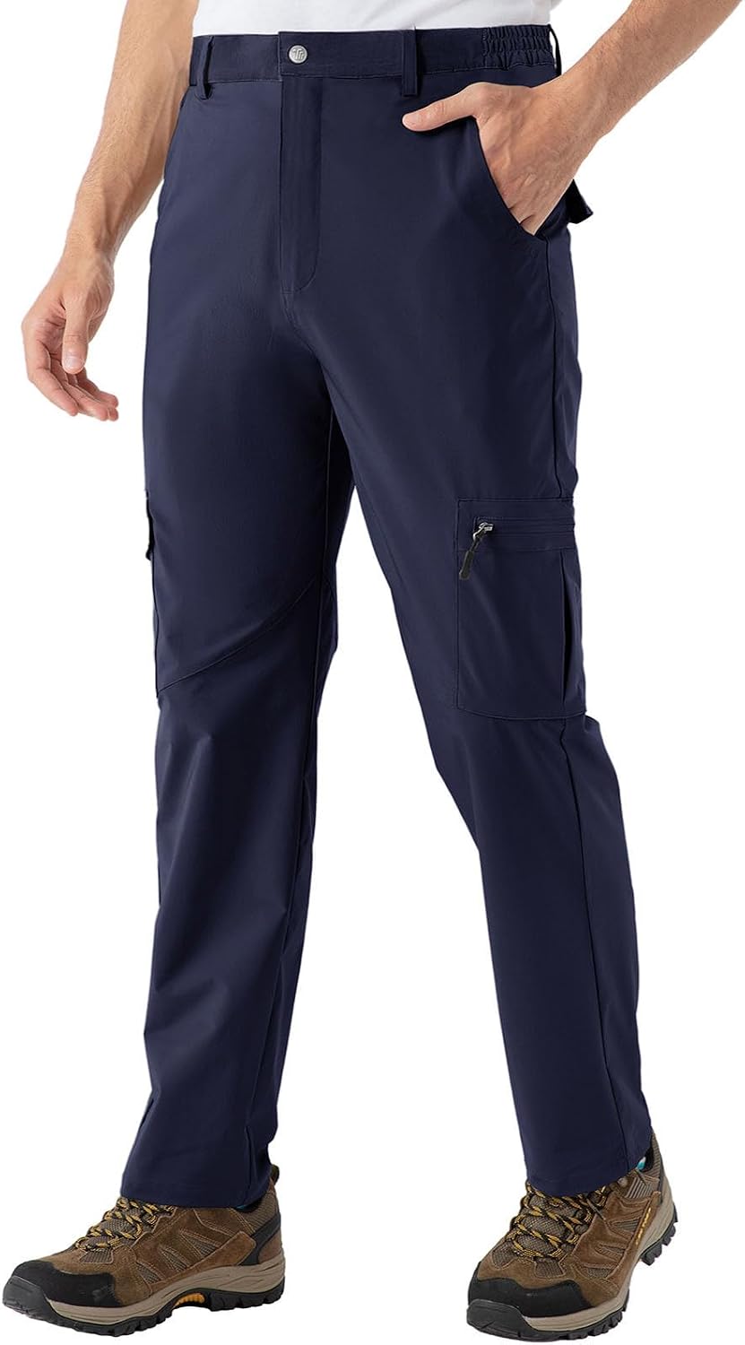 Detalle de Rdruko Men's Hiking Pants, Lightweight Quick-Dry, Water-Resistant, 6 Pockets