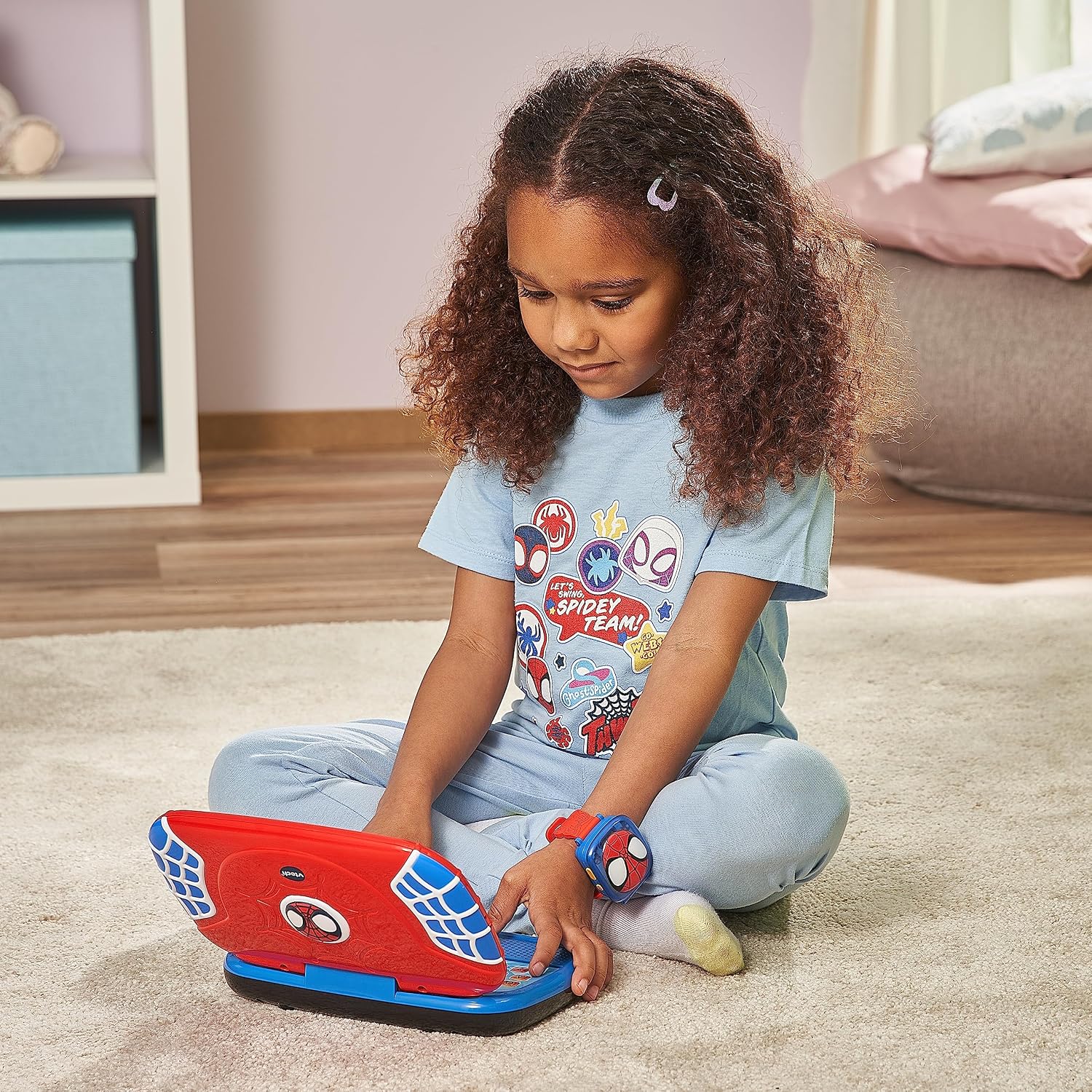 Detalle de VTech Spidey Lernlaptop – Kindgerechter Lerncomputer mit QWERTZ-Tastatur