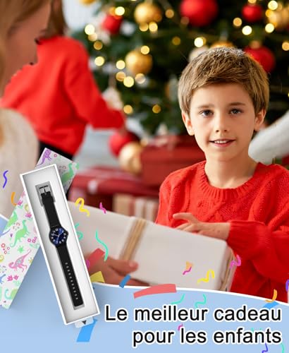 Thumbnail 5 de SOCICO Montre analogique Enfants 30M étanche Cadran Clair Noir Bleu
