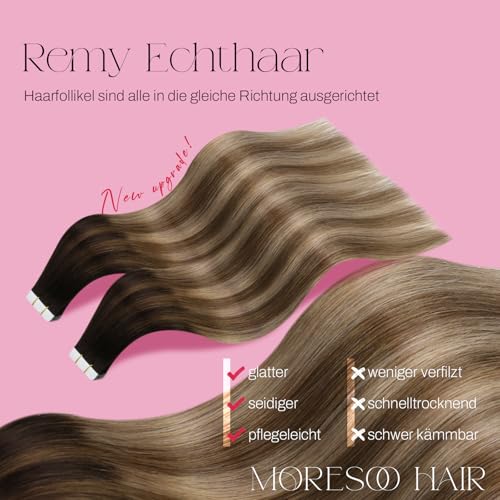 Thumbnail 1 de Moresoo Balayage Tape Extensions Echthaar 30 cm 30 g #4/10/16
