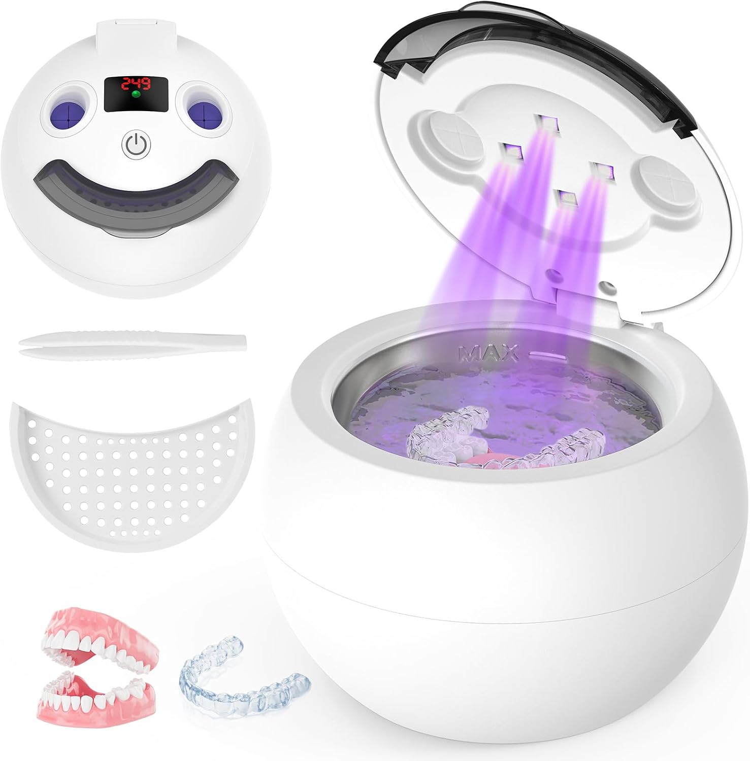 Detalle de SAYCLO GH-UC137 Ultrasonic Retainer Cleaner, 48 kHz, 200 mL, UV Lights