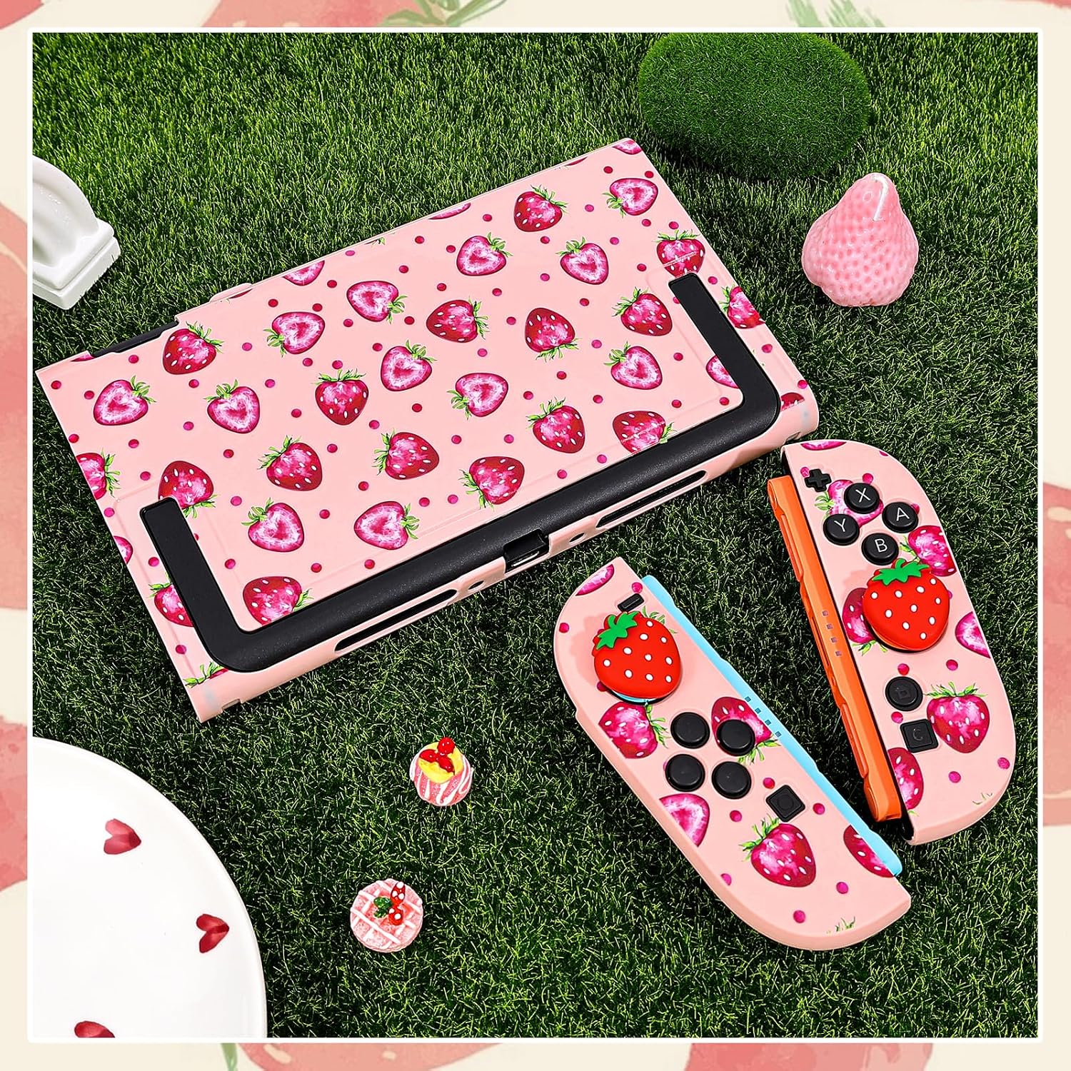 Thumbnail 3 de DLseego Protective Case for Switch 2 – Cute Strawberry Theme Dockable Hard Shell