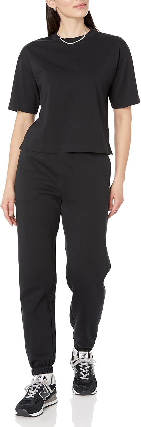 Detalle de Amazon Essentials Women's Organic Cotton Drop-Shoulder Relaxed Boxy Short-Sleeved T-Shirt (Plus Size)