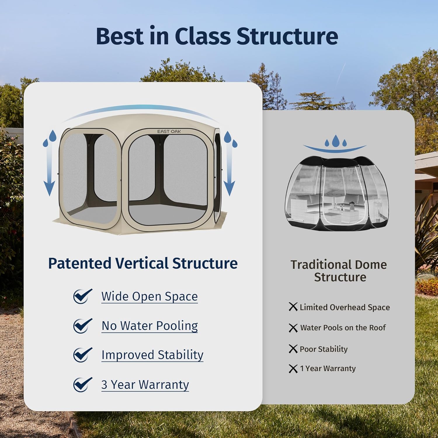 Thumbnail 2 de EAST OAK Screen House Tent Pop-Up (10 x 10 FT) — portable insect-screen canopy room, beige