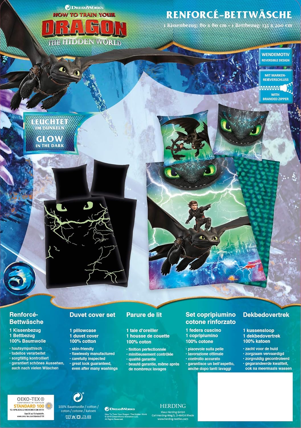 Thumbnail 5 de Herding DREAMWORKS DRAGONS Bettwäsche-Set – Wendemo, Baumwolle/Renforcé, 135 × 200 cm + 80 × 80 cm